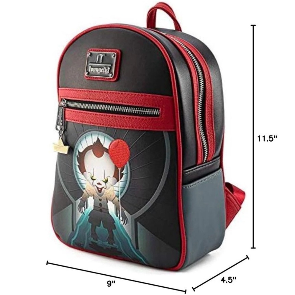 NEW Loungefly King’s IT Sewer You'll Float Too Chibi PENNYWISE Clown Backpack - Picture 5 of 9